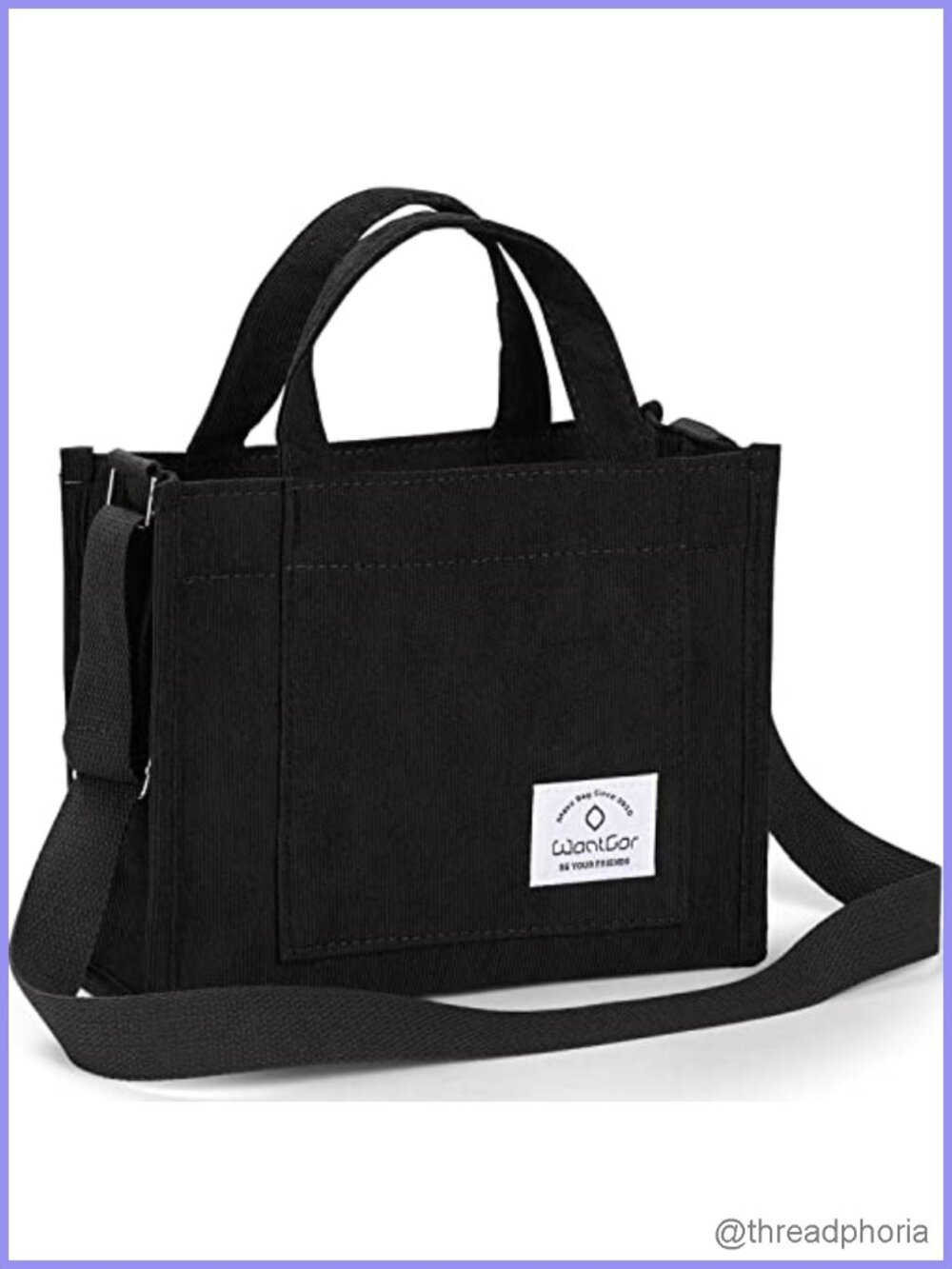 Corduroy Tote Bag with Adjustable Straps, Compact Crossbody Handbag